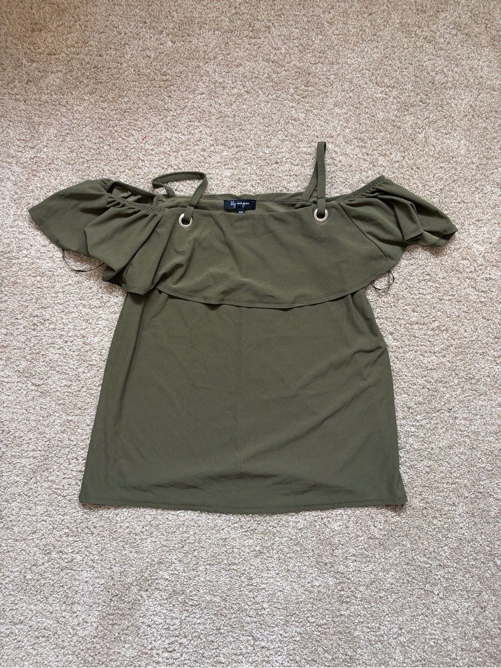 Olive Green Off-Shoulder Top